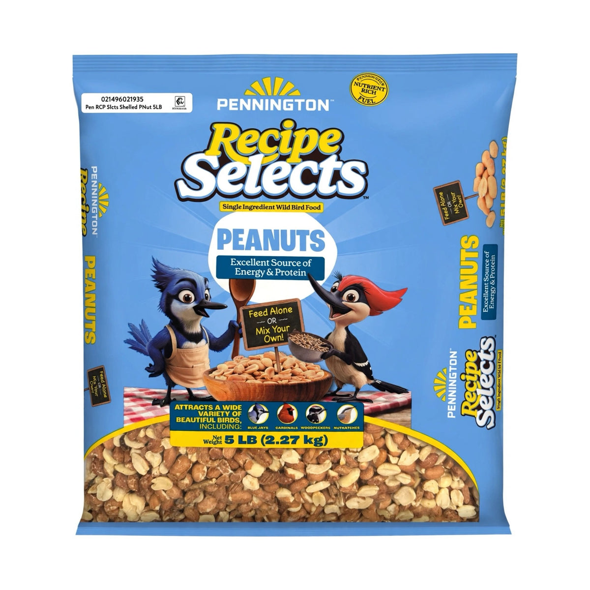 Pennington Recipe Selects Shelled Peanuts wild bird food bag, 5 lb
