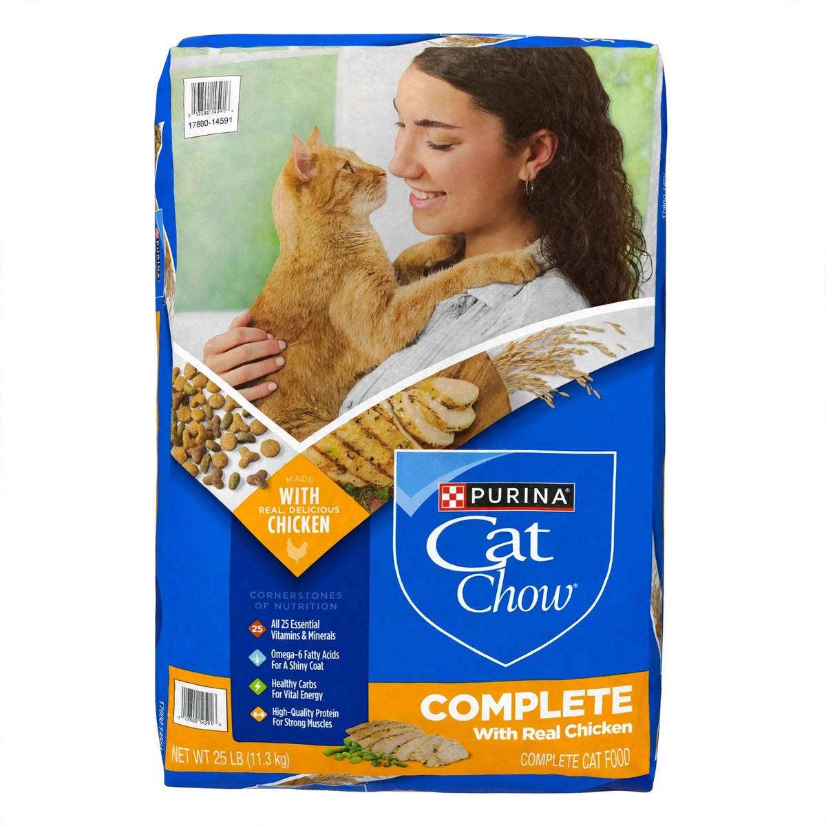 Purina Cat Chow Complete Dry Cat Food with Real Chicken, 25 lbs bag