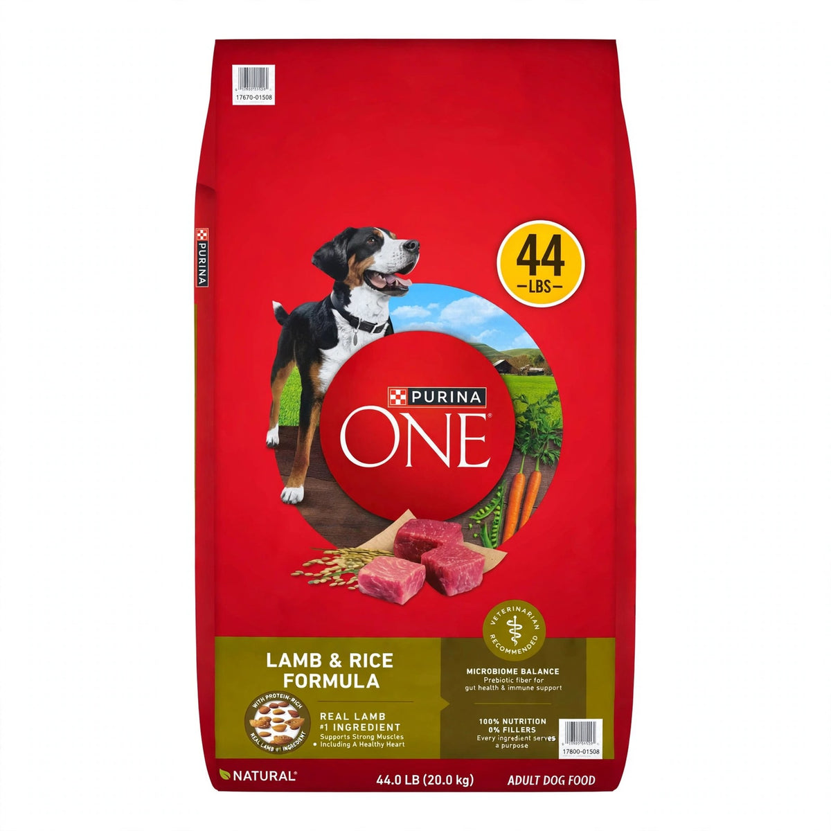 Purina ONE SmartBlend Lamb and Rice Formula Adult Dry Dog Food, 44 lb bag