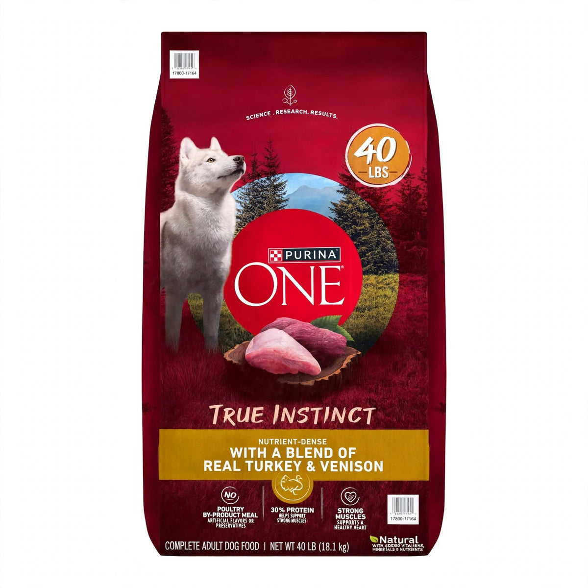 Purina ONE True Instinct Turkey and Venison Adult Dry Dog Food, 40 lb bag