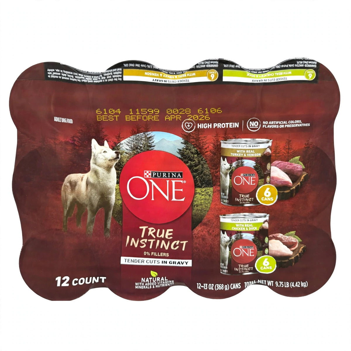 Purina ONE True Instinct Wet Dog Food Variety Pack, 12 cans