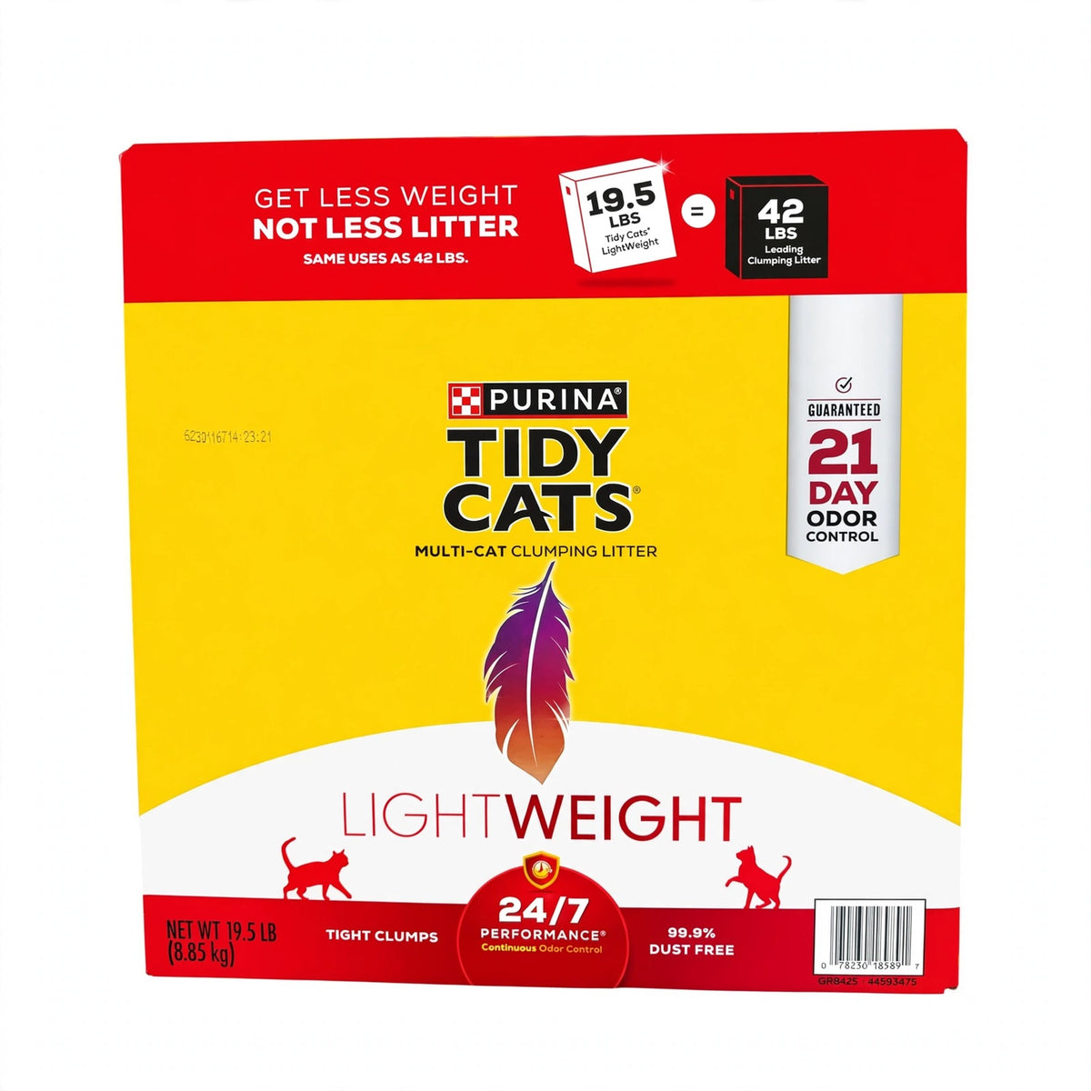 Purina Tidy Cats LightWeight 24/7 Performance Clumping Cat Litter, 19.5 lb box