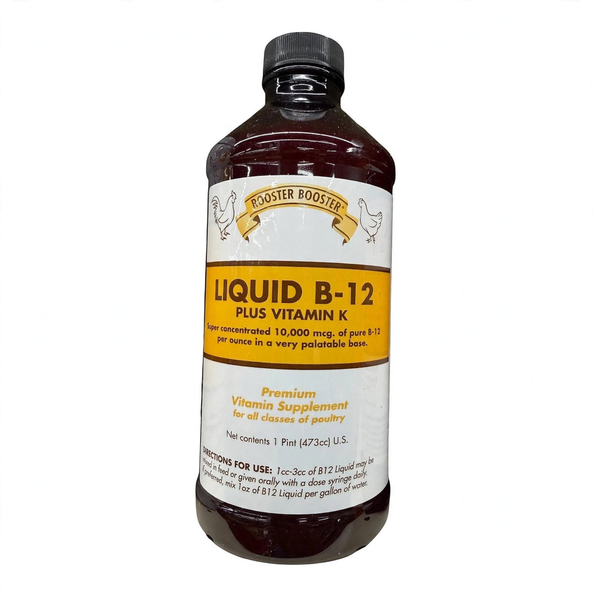 Rooster Booster Liquid B-12 Plus Vitamin K Chicken Supplement, 16 fl oz bottle