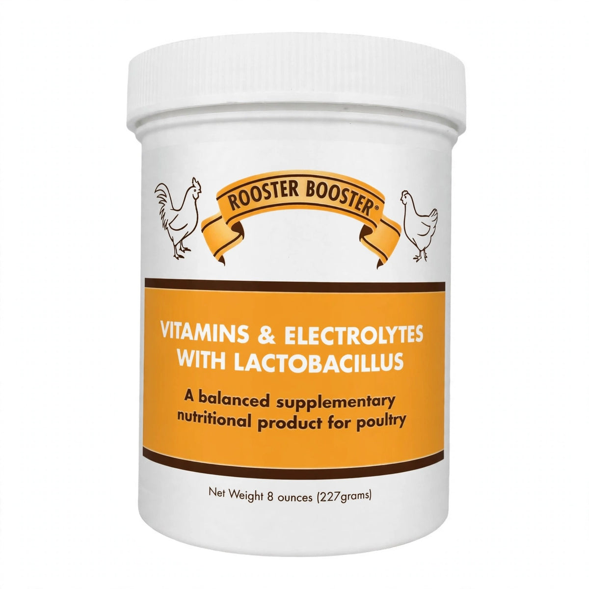Rooster Booster Vitamins and Electrolytes with Lactobacillus Poultry Supplement, 8 oz jar