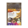 SmartyKat Super Scratcher+ Stacker 3 pack catnip infused corrugated cardboard cat scratcher box with refill pads, front view on white background