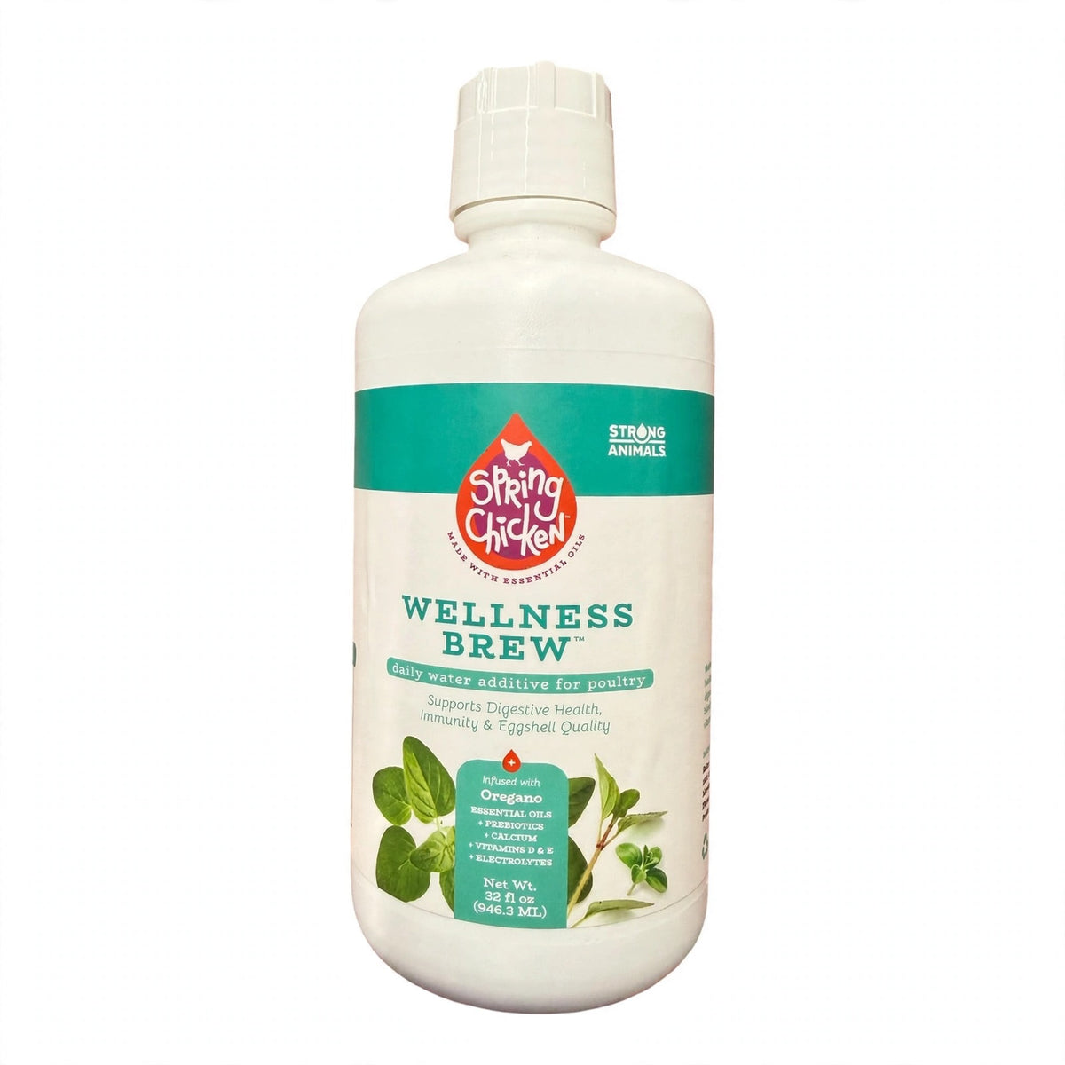 Spring Chicken Wellness Brew Daily Water Additive for Poultry, 32 fl oz bottle