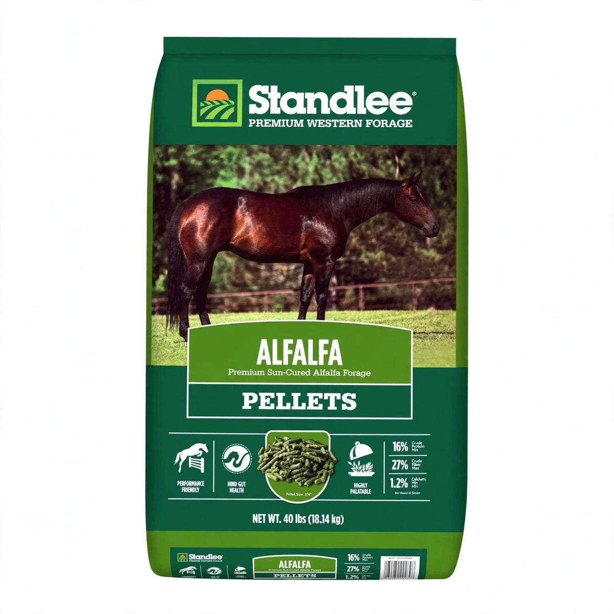 Standlee Premium Sun-Cured Alfalfa Pellets, 40 lb bag