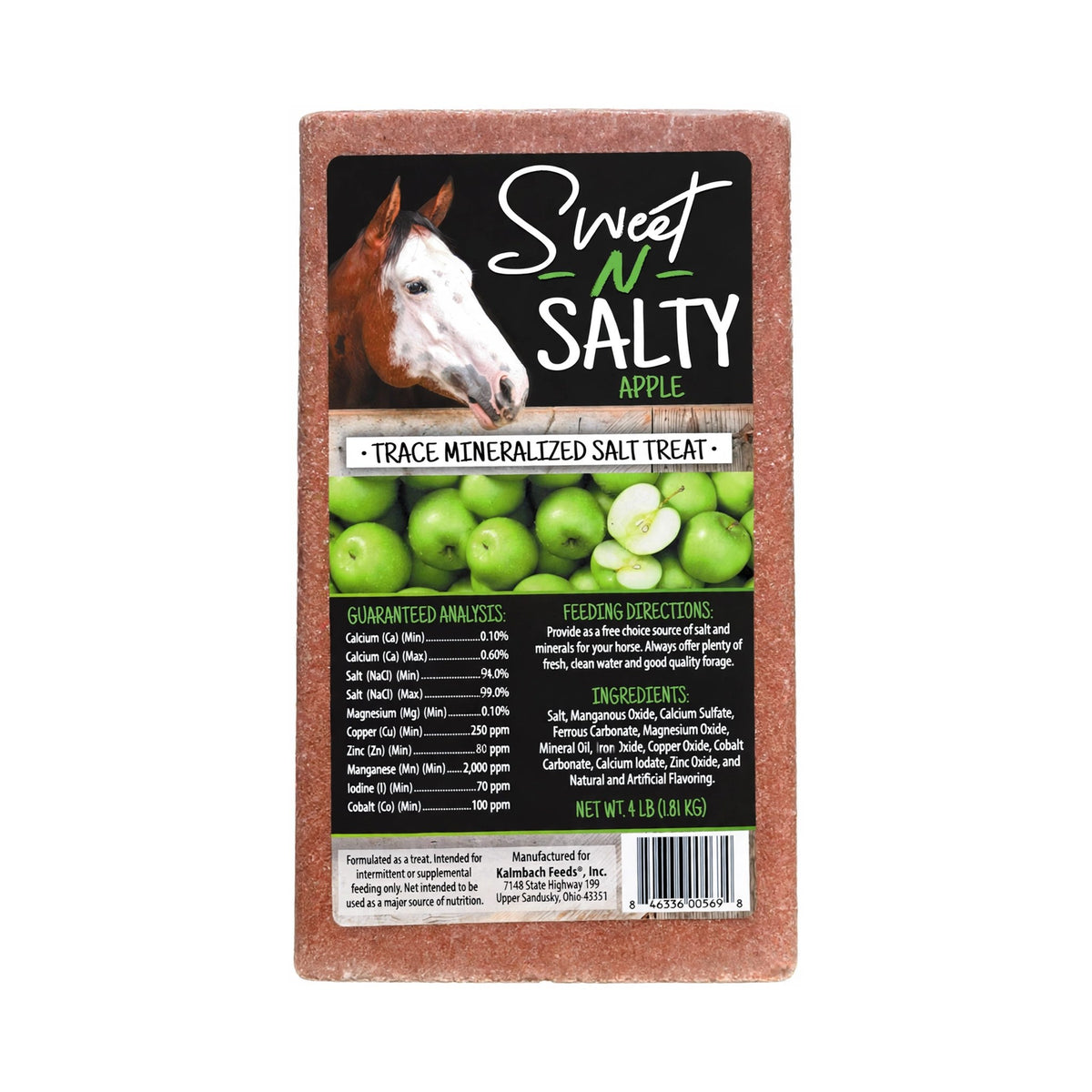 Sweet-N-Salty Horse Mineral Lick Block, Apple, 4 lb