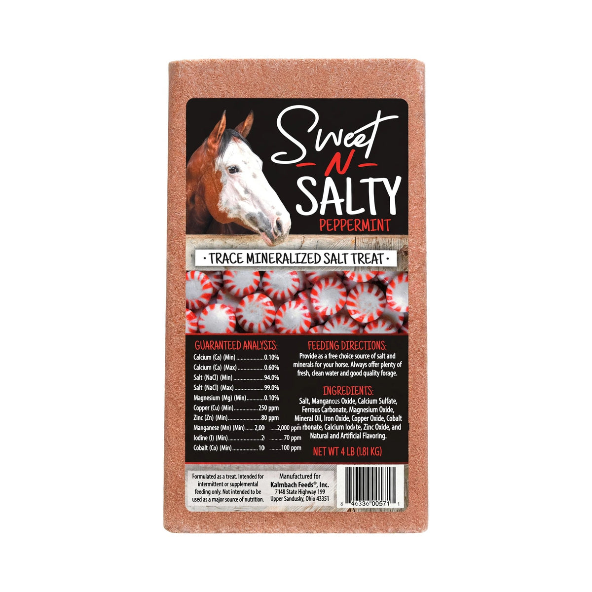 Sweet-N-Salty Horse Mineral Lick Block, Peppermint, 4 lb