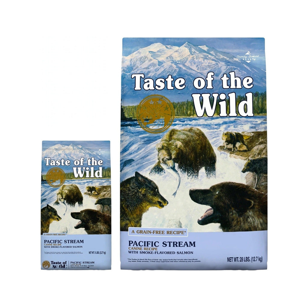 Taste of the Wild Pacific Stream Smoke-Flavored Salmon Grain-Free Dry Dog Food 5 lb and 28 lb bags