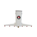 The Chicken Fountain Gen 2 Automatic Chicken Waterer white reservoir tower with nipple drinking bar