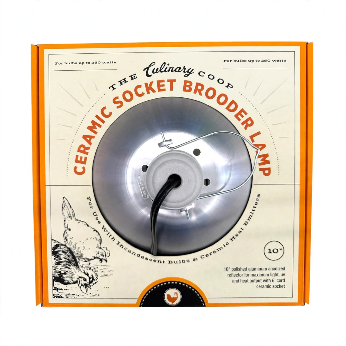 The Culinary Coop 10 in Ceramic Socket Brooder Lamp