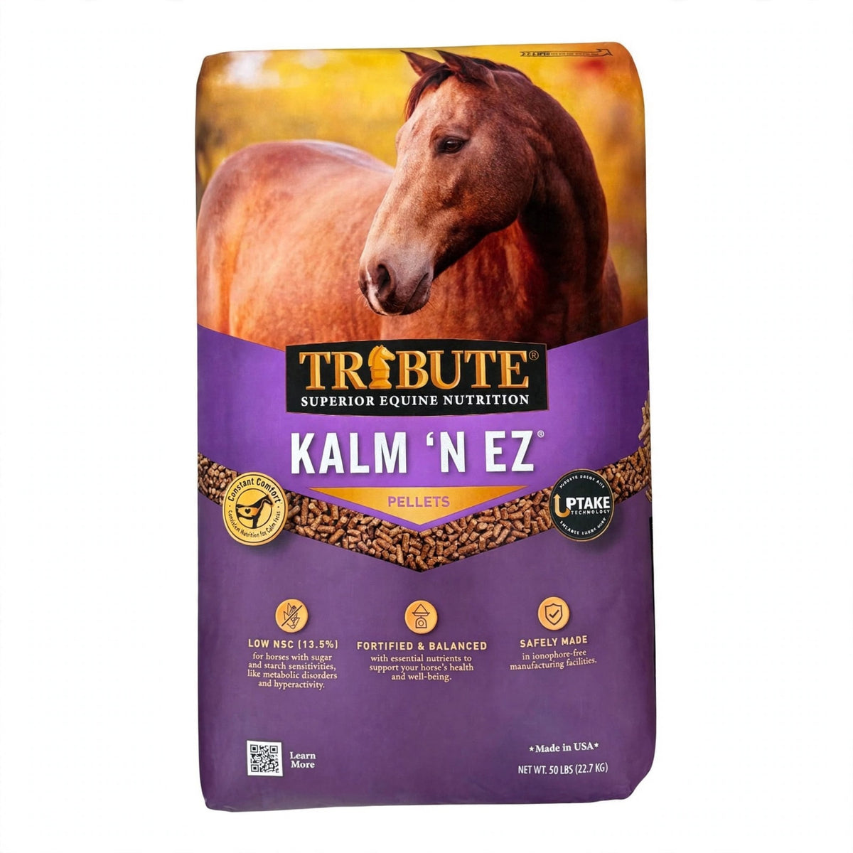Tribute Kalm 'N EZ Pelleted Horse Feed, 50 lb bag