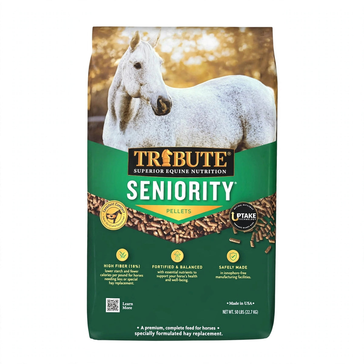 Tribute Seniority Pelleted Horse Feed, 50 lb bag