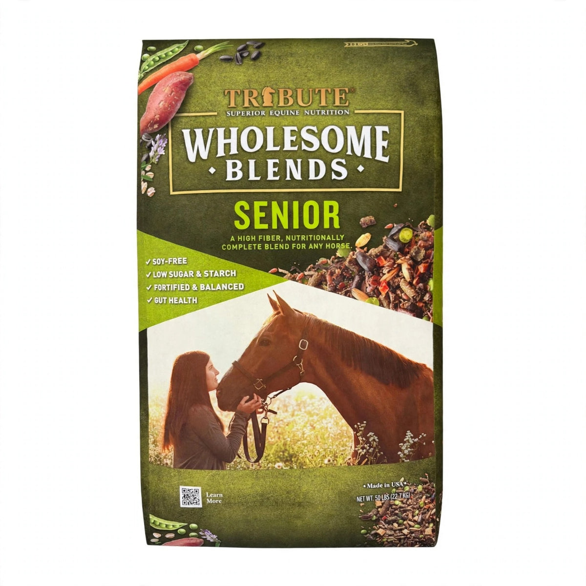 Tribute Wholesome Blends Senior Horse Feed, 50 lb bag