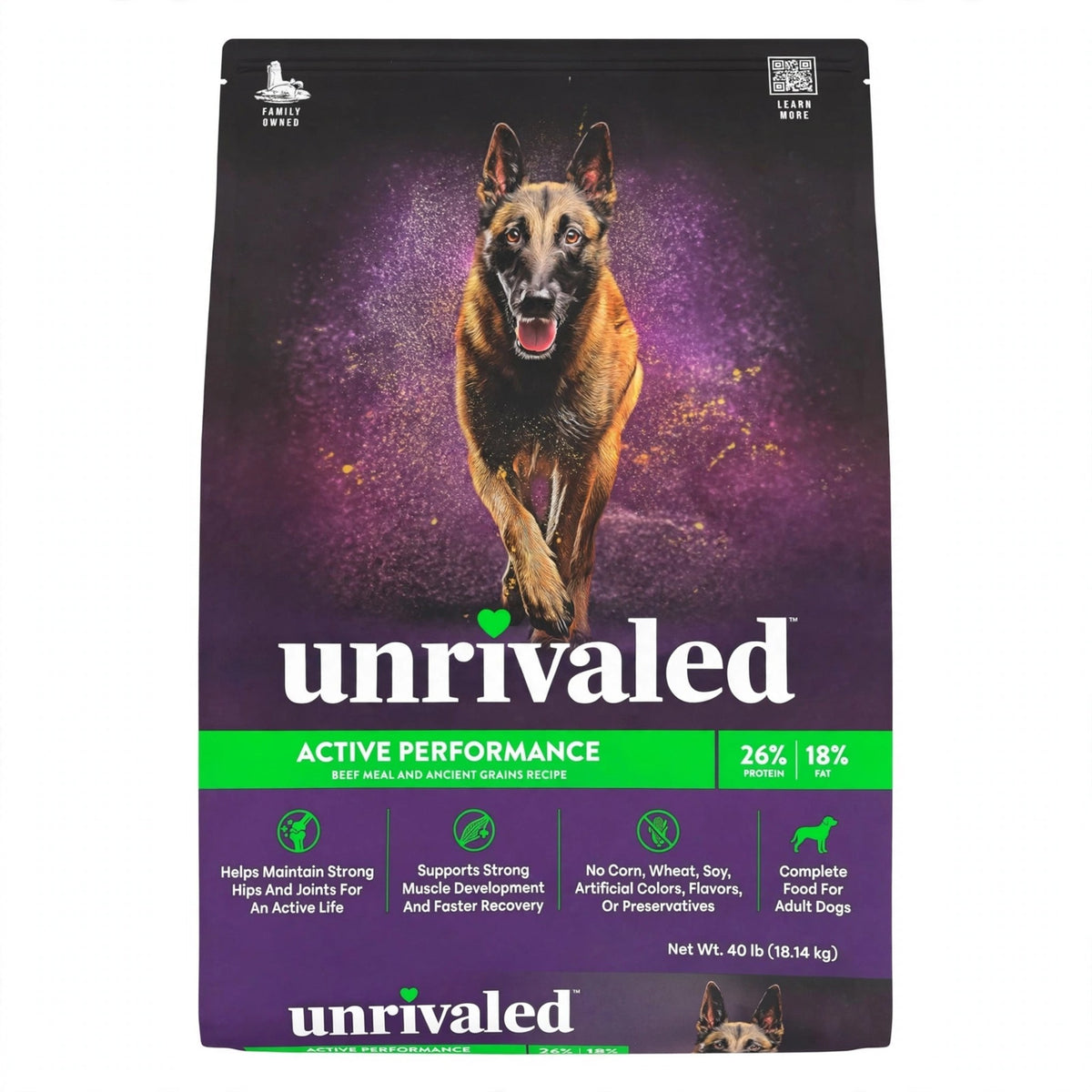 Unrivaled Active Performance Dry Dog Food, 40 lb bag