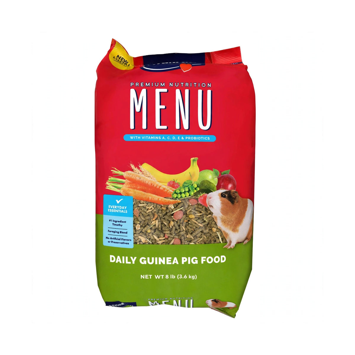 Vitakraft Menu Guinea Pig Food 8lb bag, Net Wt 8 lb (3.6 kg), daily guinea pig food