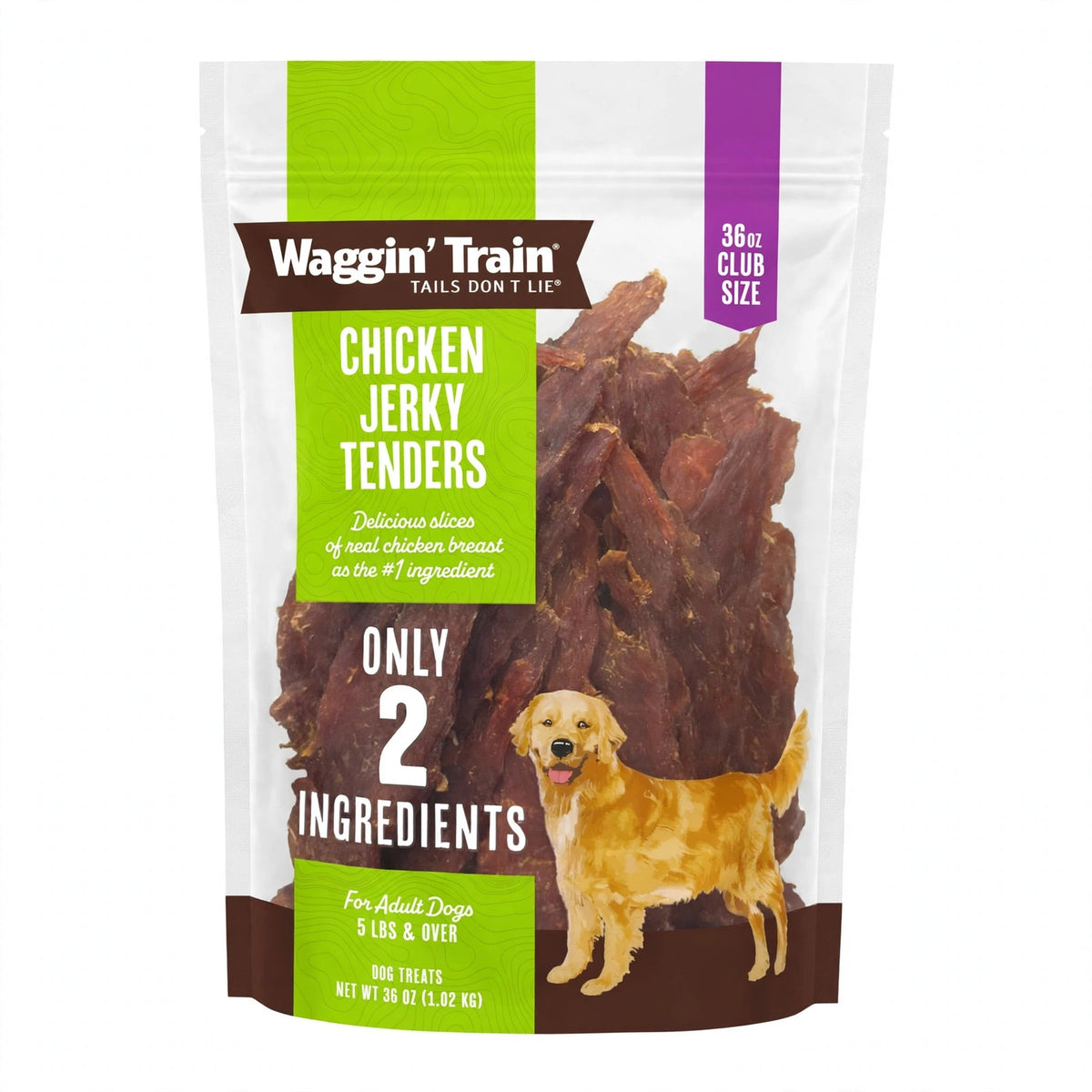 Waggin' Train Chicken Jerky Tenders Dog Treats, 36 oz pouch