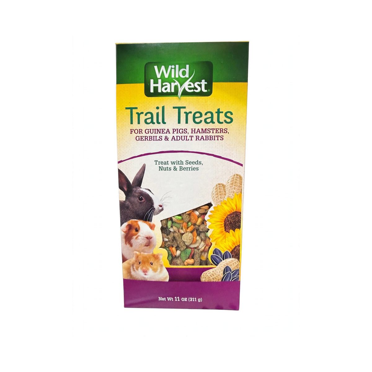 Wild Harvest Trail Treats box, treat with seeds, nuts and berries for guinea pigs, hamsters, gerbils and adult rabbits, 11 oz